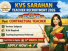 KVS Sarahan Teacher Recruitment